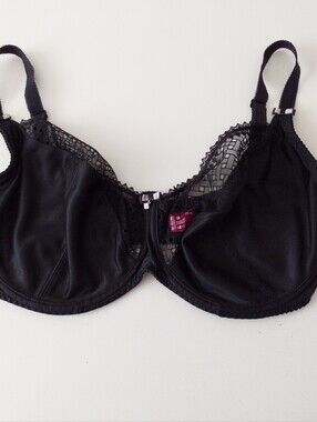 Curvy Kate Black Victory Side Support Balcony Bra Sheer Mesh Underwire Size 38H